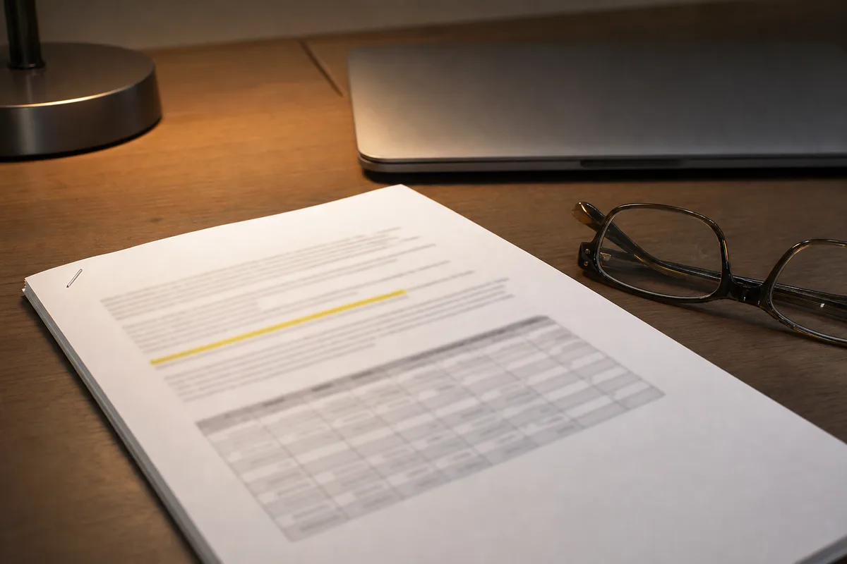 Conditions particulières d’un contrat d’assurance habitation annotées au stylo